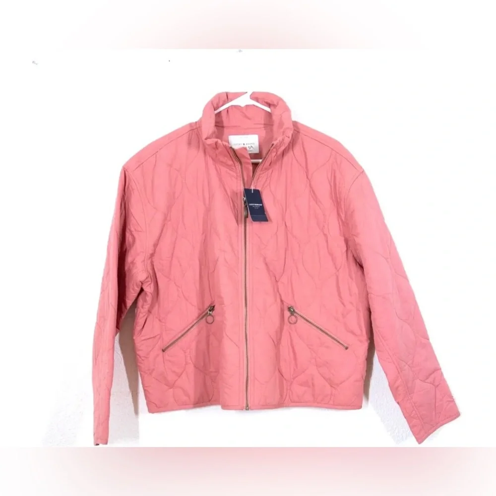 Lucky Brand Pink Quilted Carry On Jacket - Large NWT - Picture 3 of 8